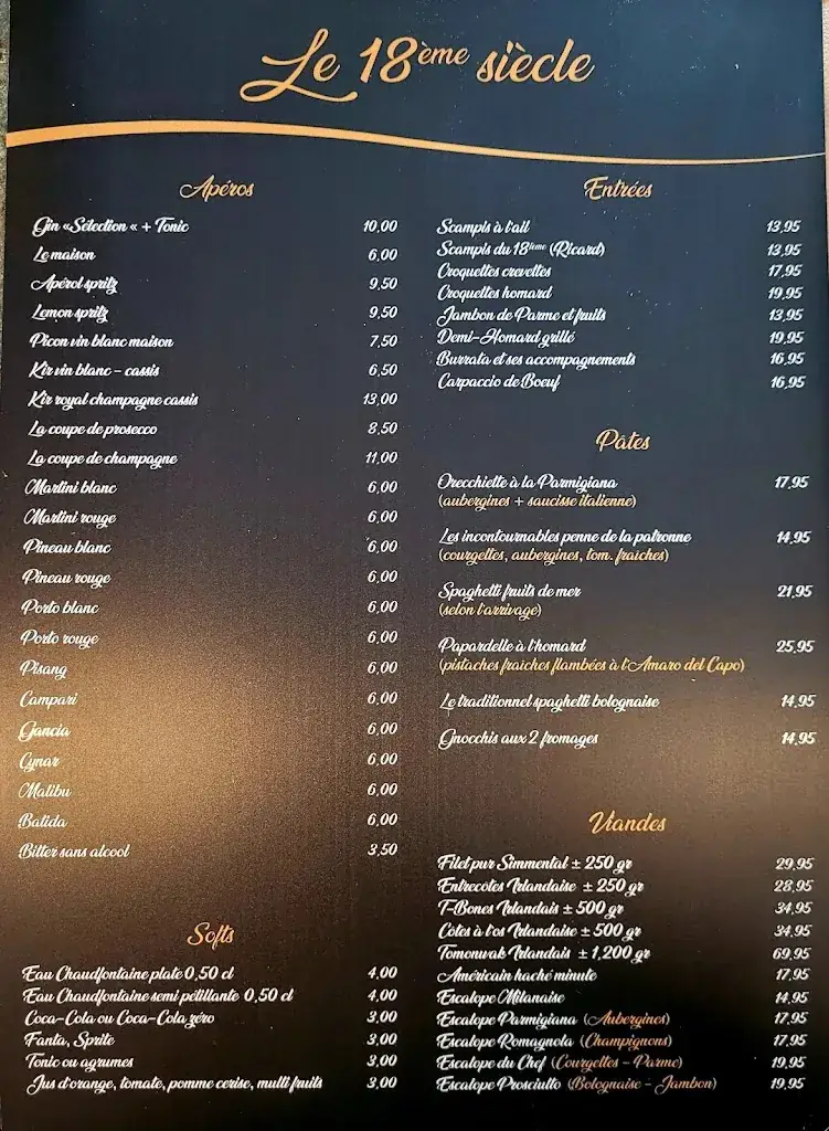 Menü_Le XVIII Siècle_Rœulx_Bild_3