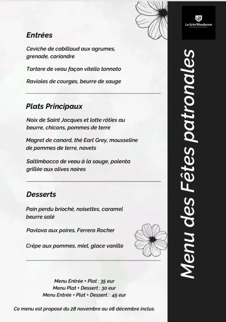 Menu_La Grim'Rhodienne restaurant / bar_Rœulx_image_3