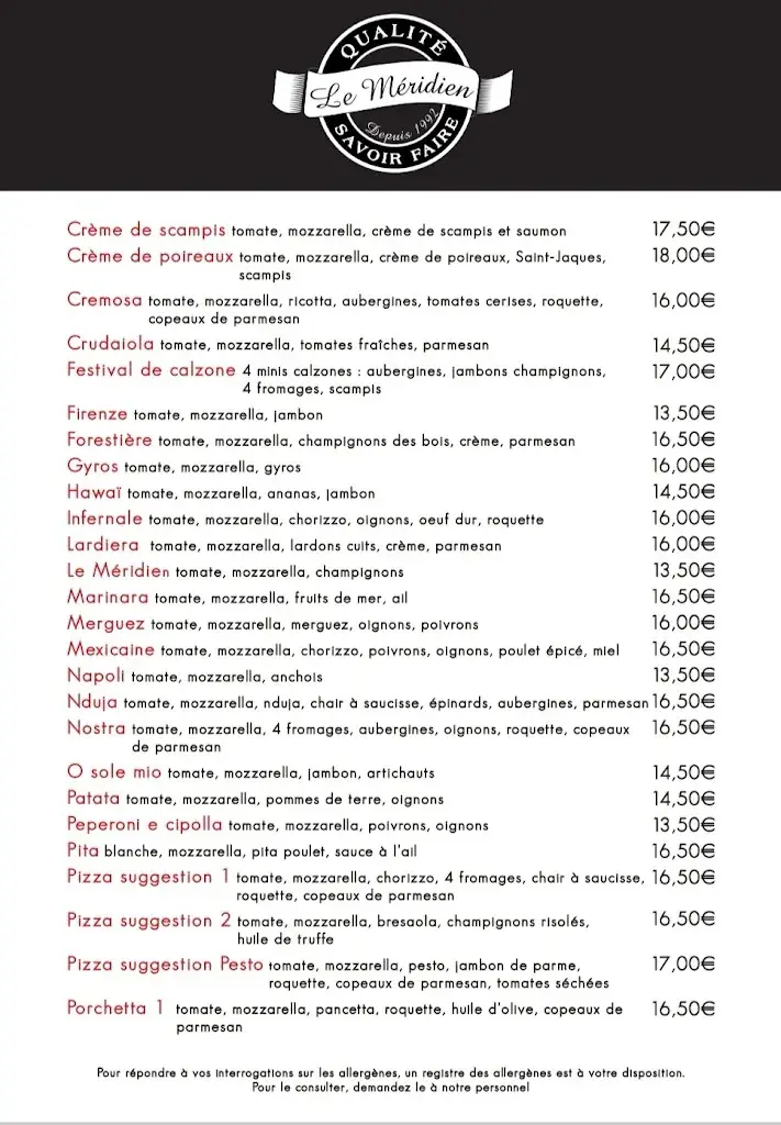 Menu_Le Méridien Le Roeulx_Rœulx_image_3