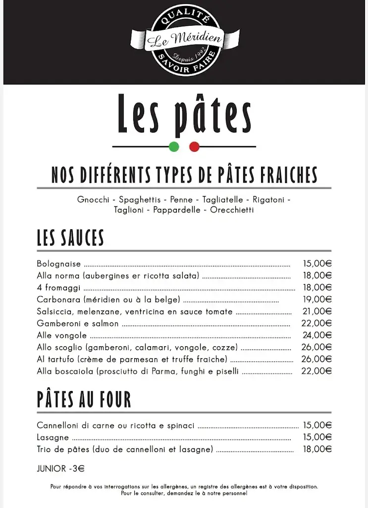 Menu_Le Méridien Le Roeulx_Rœulx_image_4