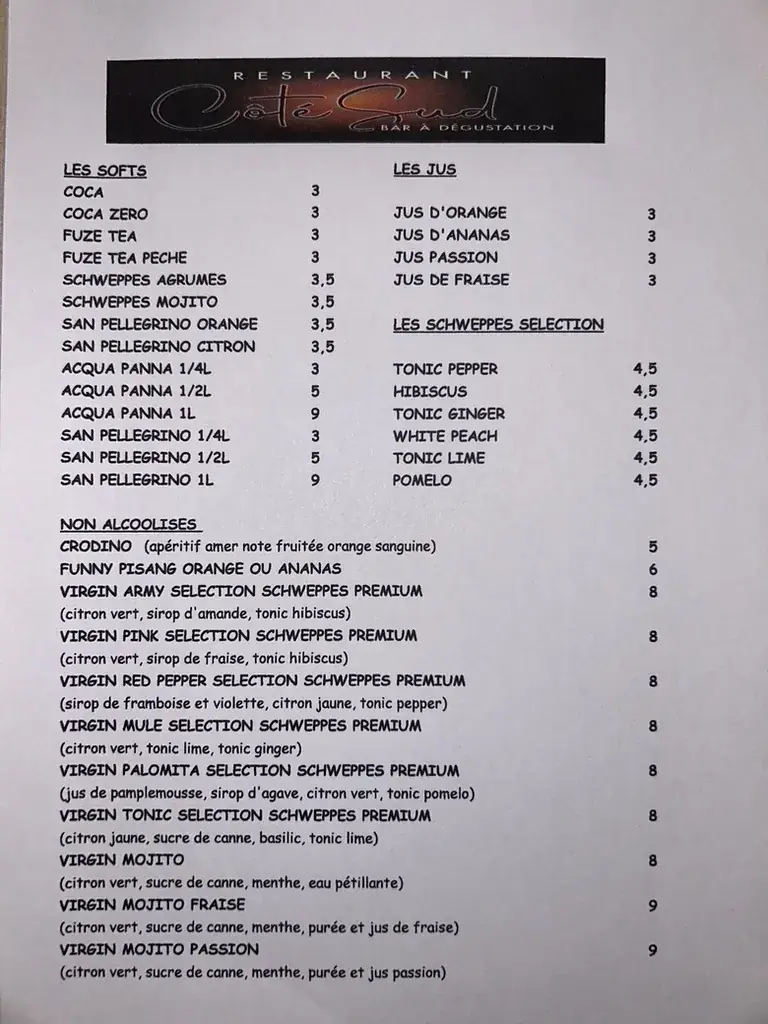 Menu_Côté Sud_Quevy_image_1