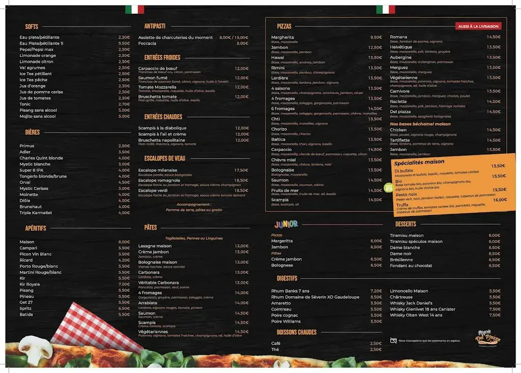 Menu_Pizzeria Del piazza Rumes_Rumes_image_1