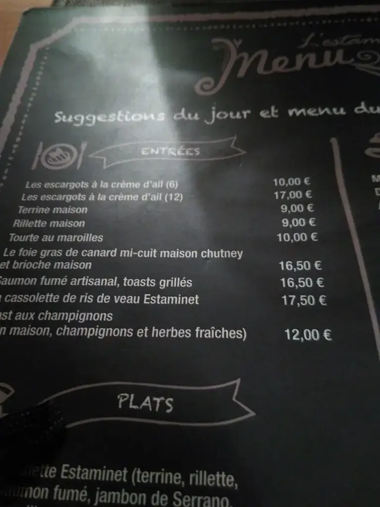 Menu_Restaurant l'Estaminet_Rumes_image_2