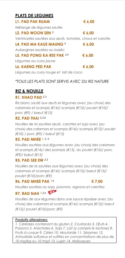 Menü_Bach Zaab - Plats Thaïlandais uniquement à emporter_Rouvroy_Bild_3