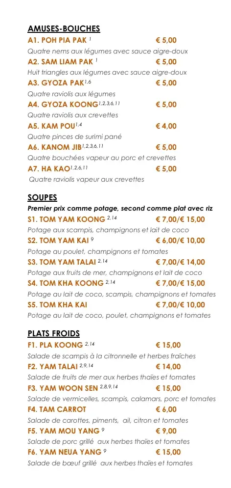 Menü_Bach Zaab - Plats Thaïlandais uniquement à emporter_Rouvroy_Bild_4