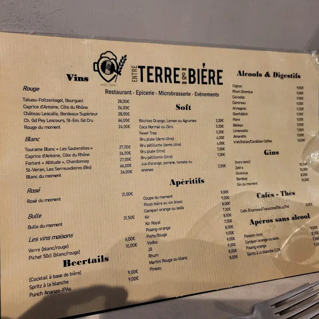 Menü_Entre Terre et Bière Restaurant - Brasserie Locale_Seneffe_Bild_3