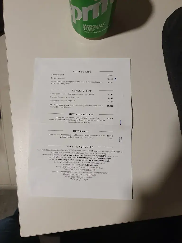 Menu_Harbours' Kitchen_Bredene_imagen_1