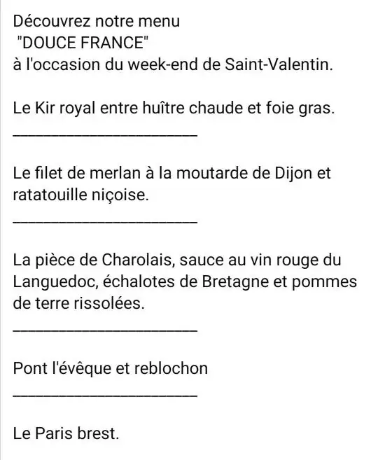 Menü_Les jours heureux_Soignies_Bild_2