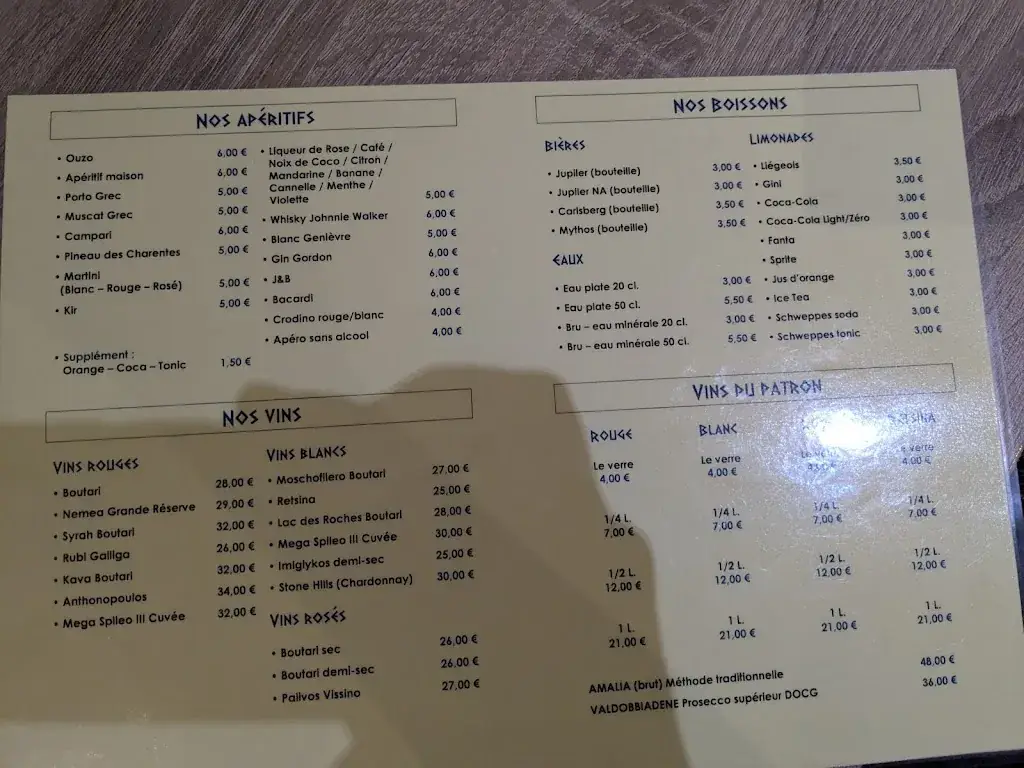 Menü_Chez Yanni_Seraing_Bild_1