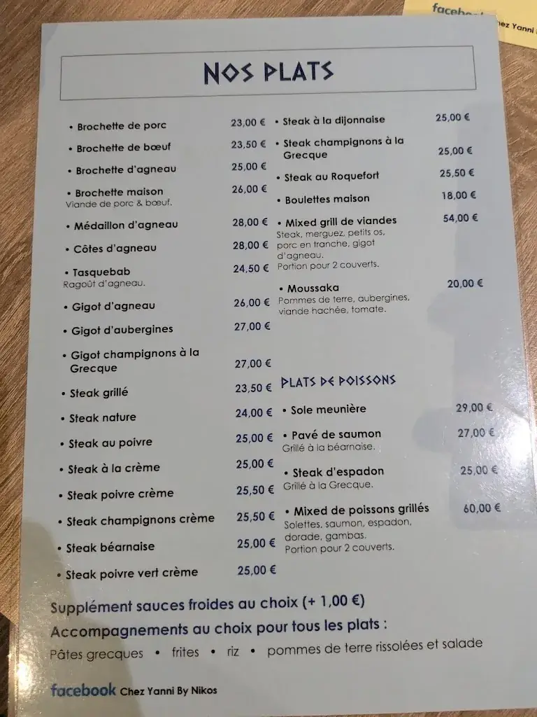 Menü_Chez Yanni_Seraing_Bild_3