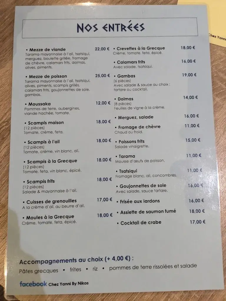 Menü_Chez Yanni_Seraing_Bild_4