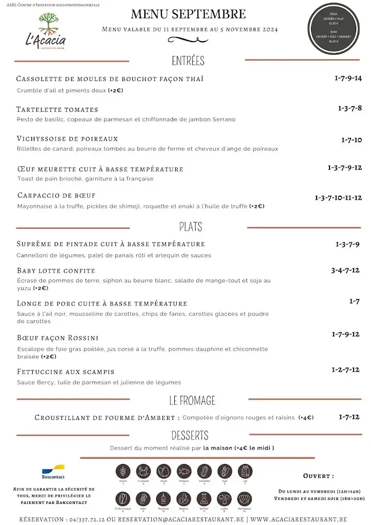 Menu_L'acacia - Training Center Horeca_Seraing_image_3