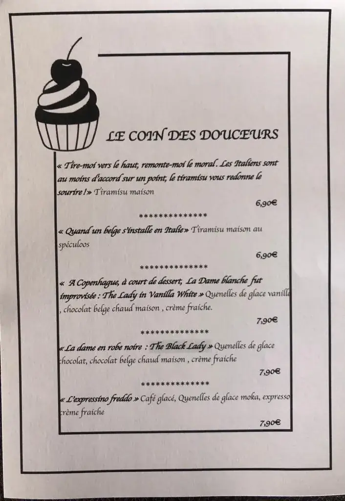 Menu_L'Étincelle - Brasserie Restaurant_Sombreffe_image_1
