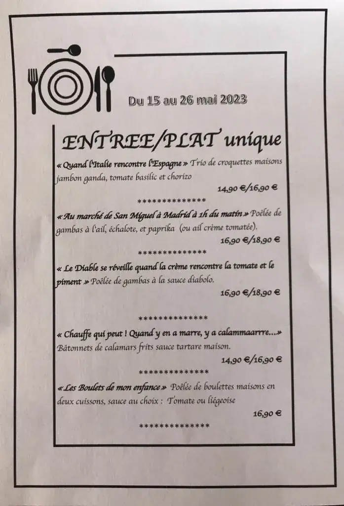 Menu_L'Étincelle - Brasserie Restaurant_Sombreffe_image_3