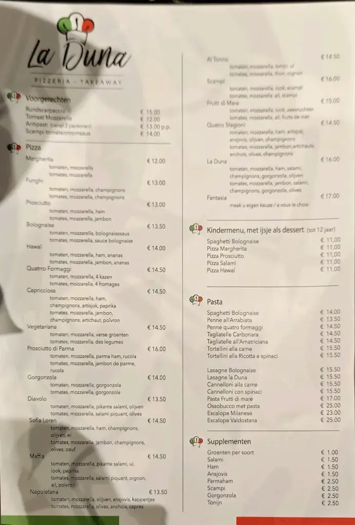 Menü_Pizzeria La Duna🍕_Bredene_Bild_3