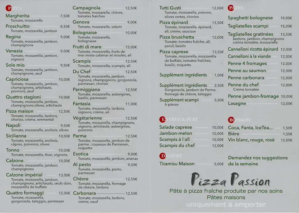 Menu_Pizza Passion Sombreffe_Sombreffe_imagen_2