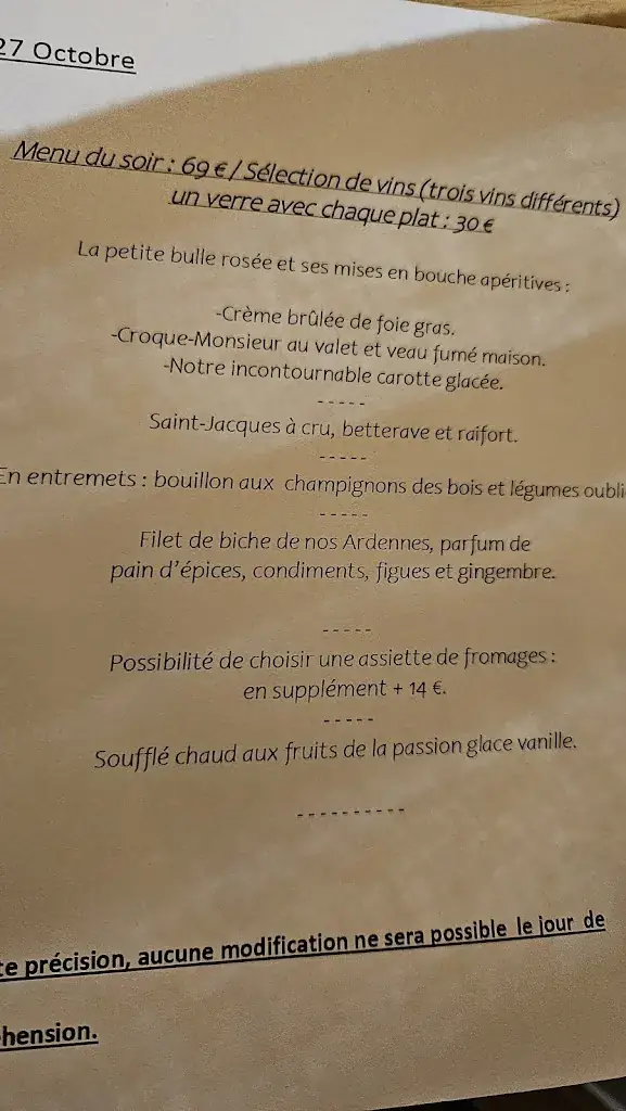 Menu_Restaurant Didier Galet_Sprimont_image_1