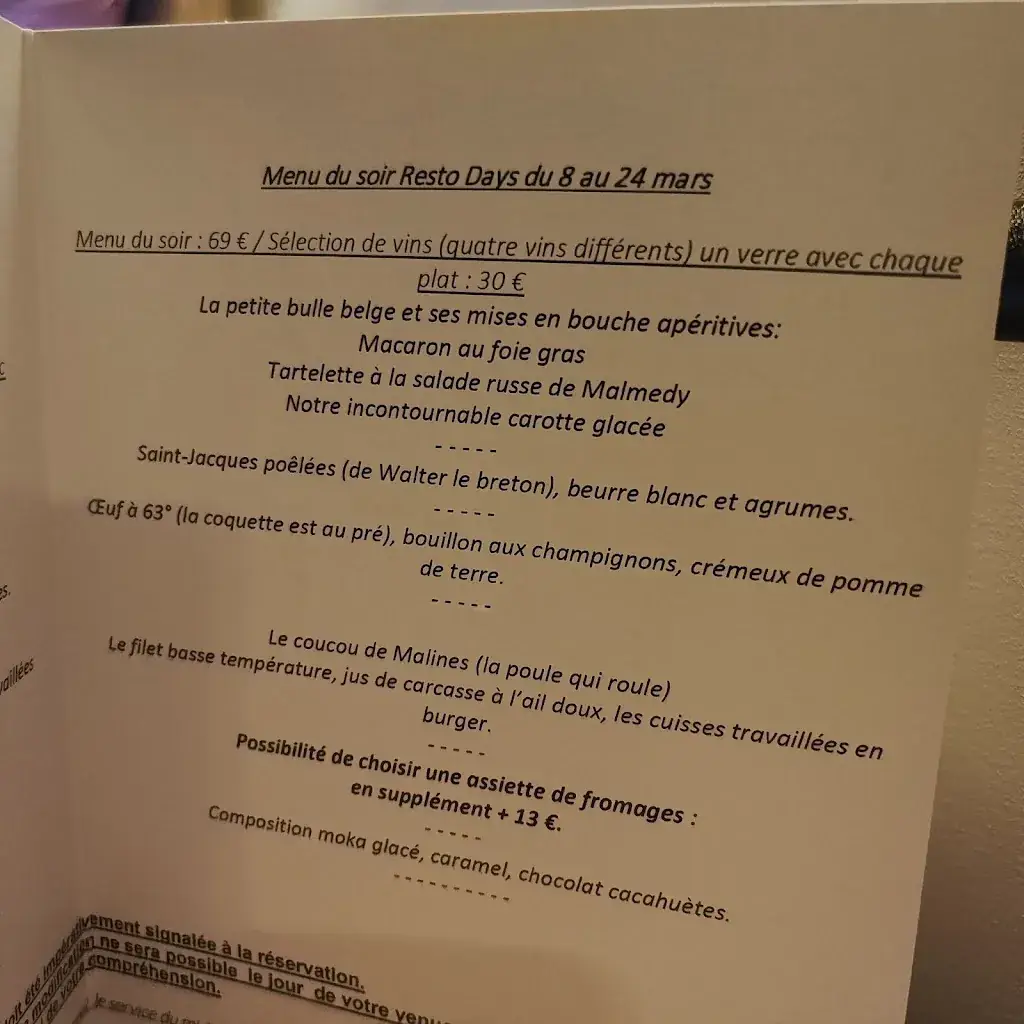 Menu_Restaurant Didier Galet_Sprimont_image_2