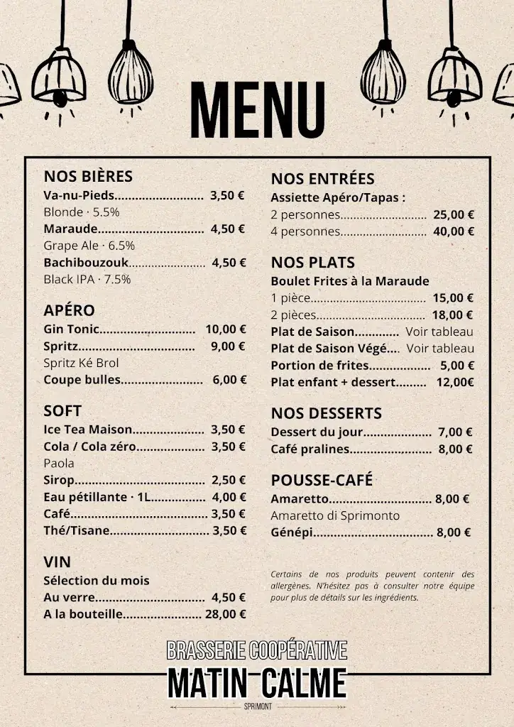 Menü_Brasserie Matin Calme_Sprimont_Bild_1