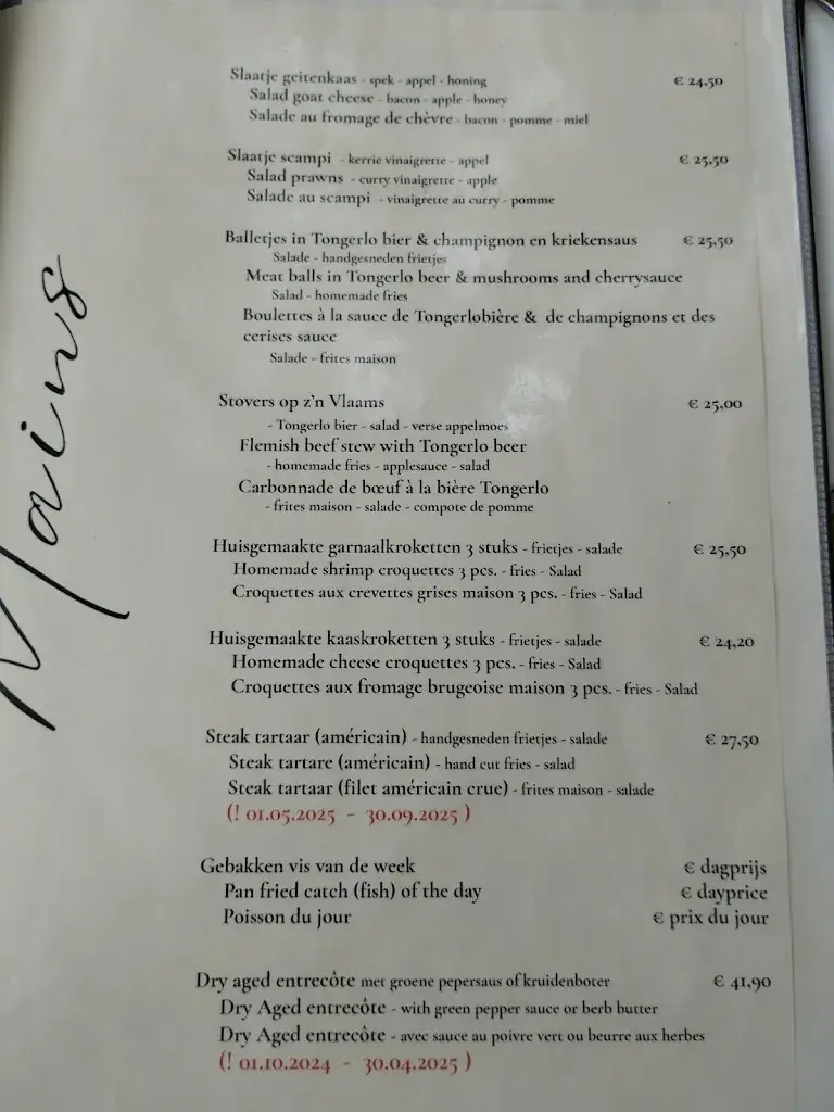 Menu_ONE Restaurant_Brugge_image_1
