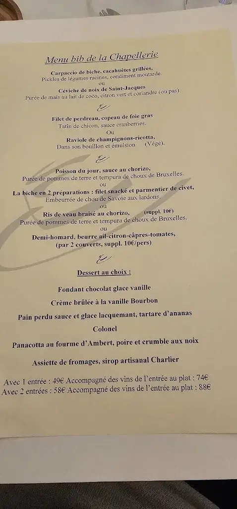 Menü_La Chapellerie_Verviers_Bild_1