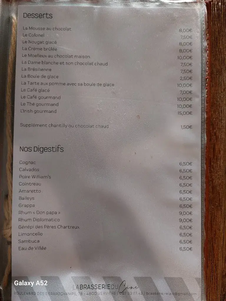 Menu_La Brasserie du Ciné_Verviers_image_2