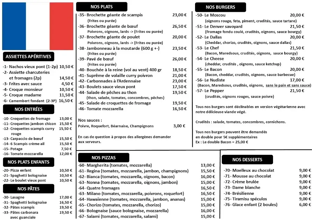 Menu_Restaurant brasserie du Vieux Pont_Trois-Ponts_image_1