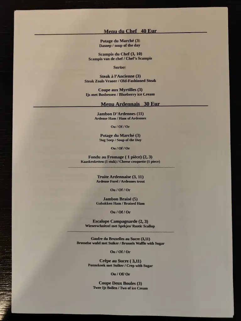 Menü_Restaurant de la place/Dina_Trois-Ponts_Bild_3