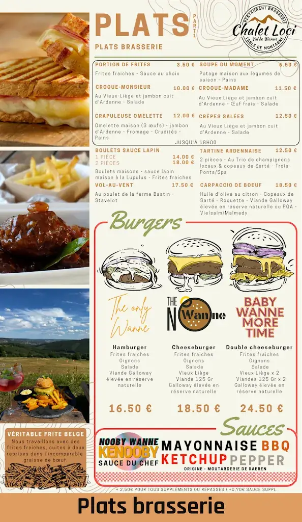 Menu_Chalet restaurant Loci - Val de Wanne_Trois-Ponts_image_2