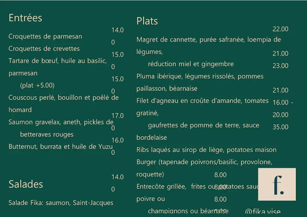 Menu_Fika Visé_Visé_image_1