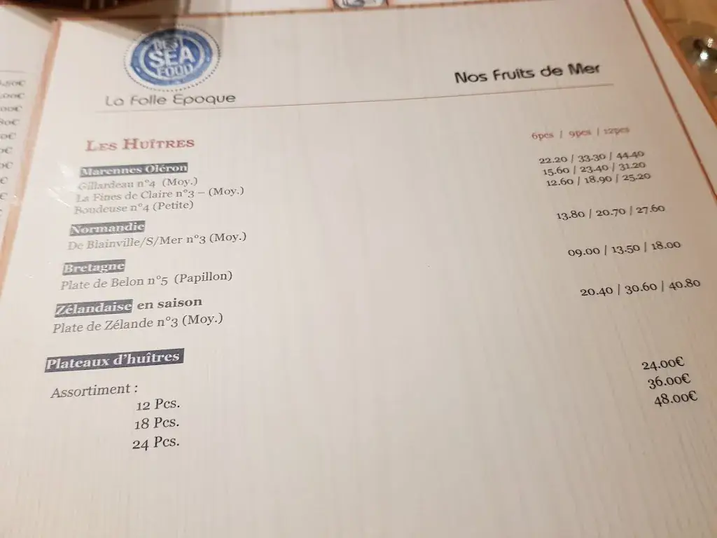 Menü_La Folle Epoque_Wavre_Bild_4