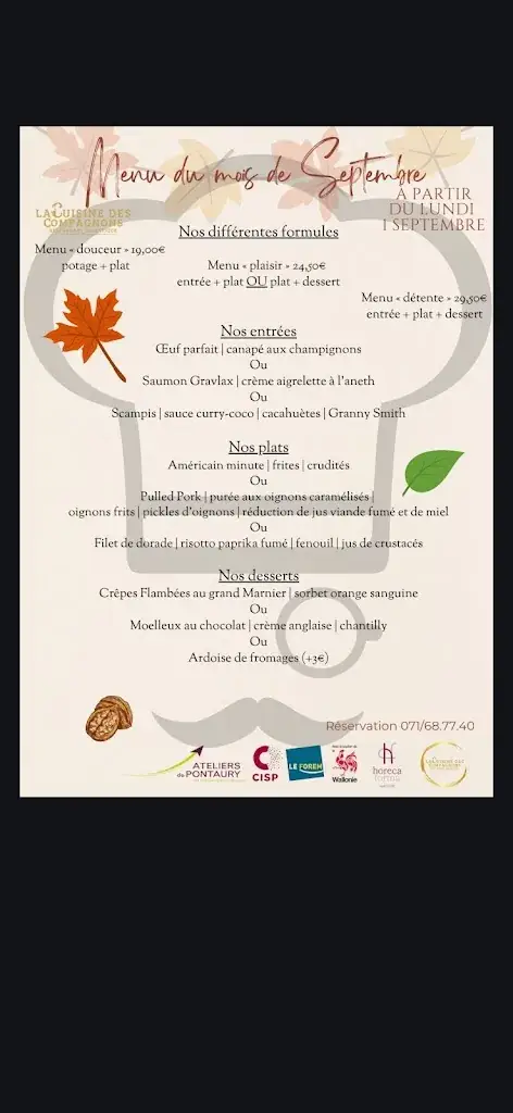 Menü_La cuisine des Compagnons_Walcourt_Bild_1