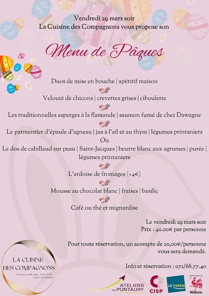 Menü_La cuisine des Compagnons_Walcourt_Bild_2