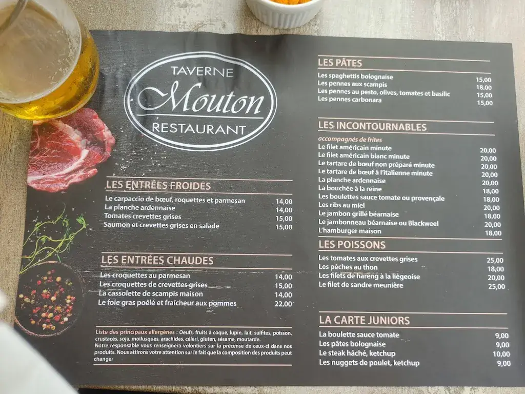 Menü_Tavern Mouton_Rochefort_Bild_1