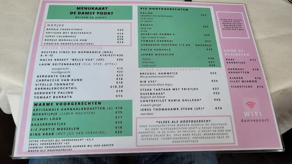 Menü_Restaurant De Damse Poort_Damme_Bild_1