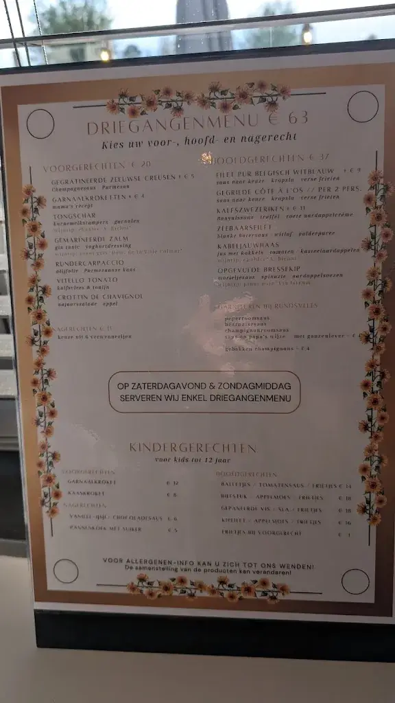Menu_De Kleine Rietgans_Damme_imagen_2