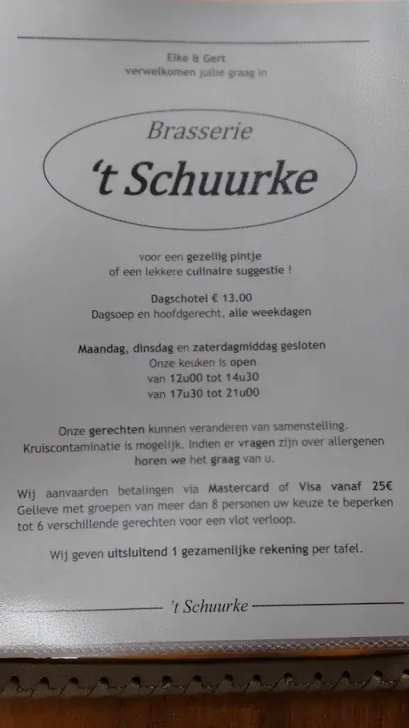 Menu_Brasserie 't Schuurke_Londerzeel_image_1