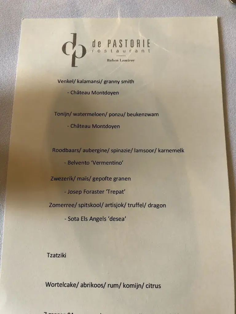 Menu_De Pastorie - dorp Zevergem_Pinte_image_4