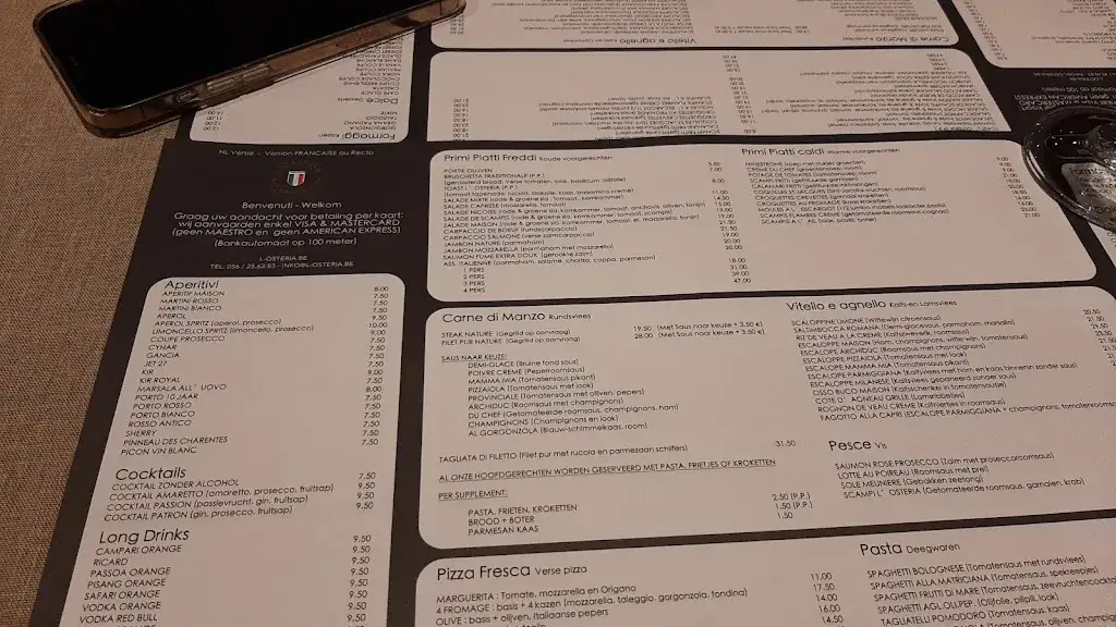 Menü_Pizzeria-Ristorante l'Osteria_Deerlijk_Bild_2