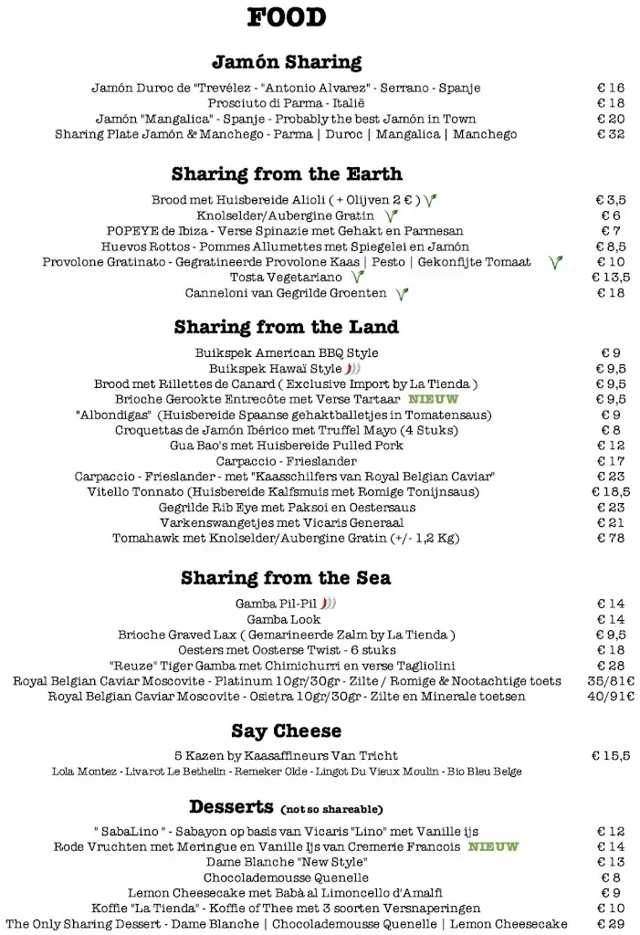 Menu_La Tienda Gastrobar_Dendermonde_imagen_1