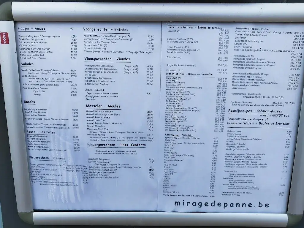 Menu_Mirage 🇧🇪_Panne_image_1