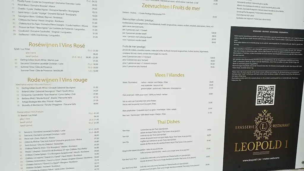 Menu_Leopold 1 Restaurant Brasserie_Panne_image_2
