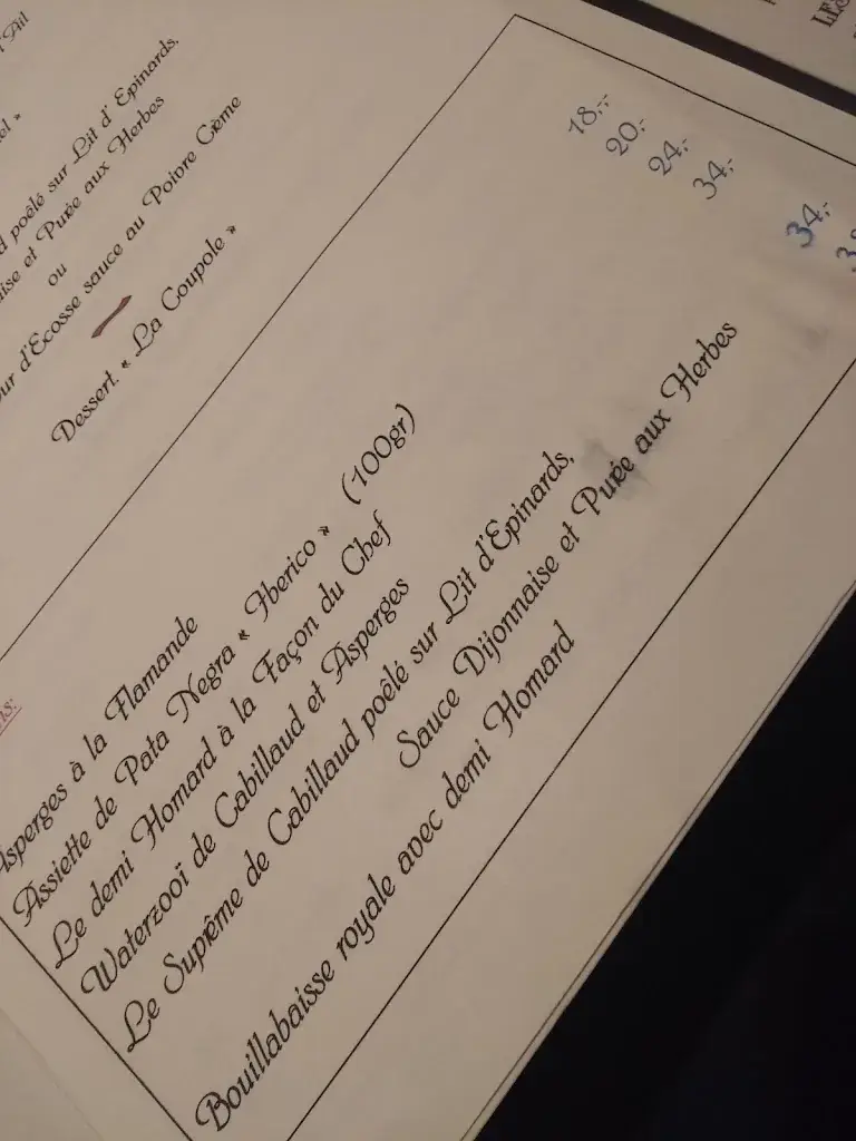 Menü_Restaurant La Coupole - De Panne_Panne_Bild_2