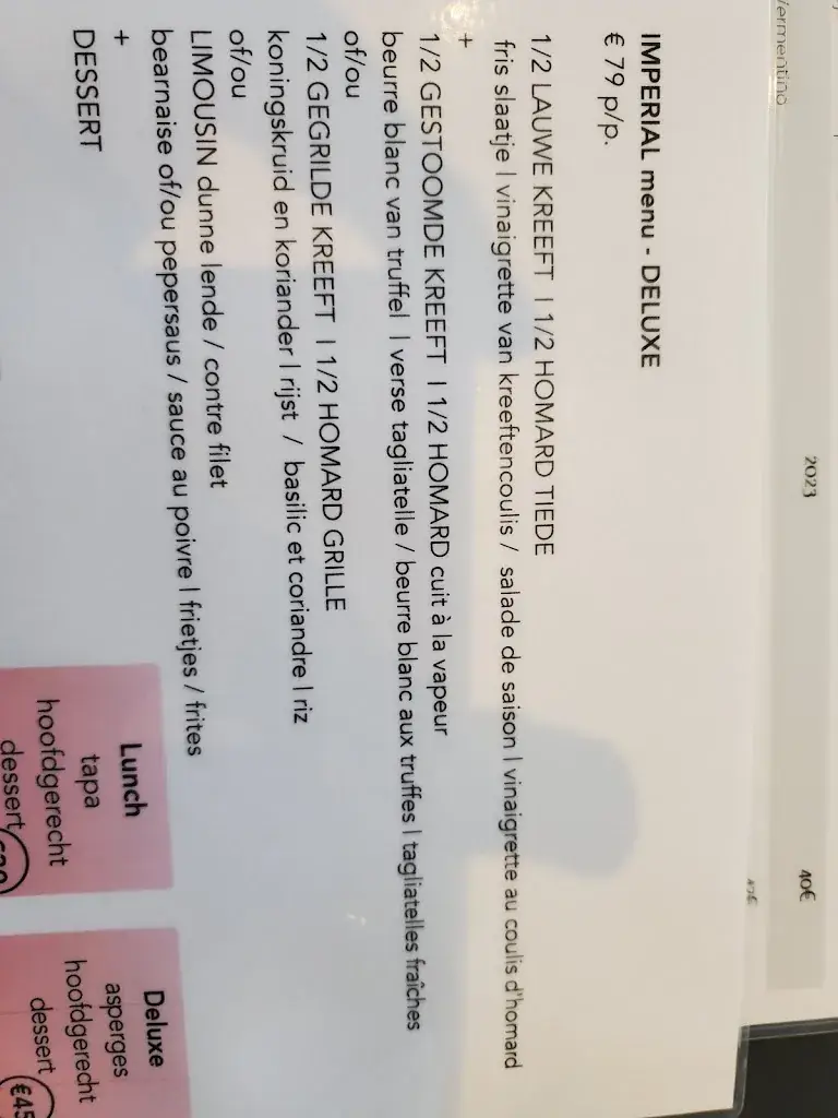 Menu_Restaurant Imperial De Panne_Panne_imagen_4