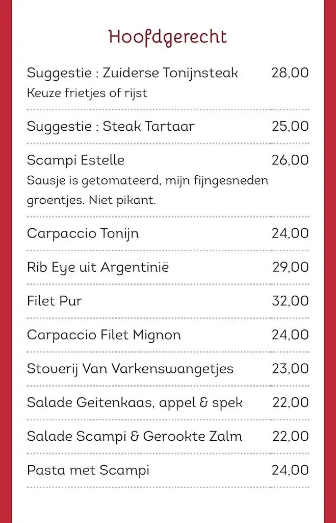 Menu_Brasserie Estelle - Deinze_Deinze_image_4