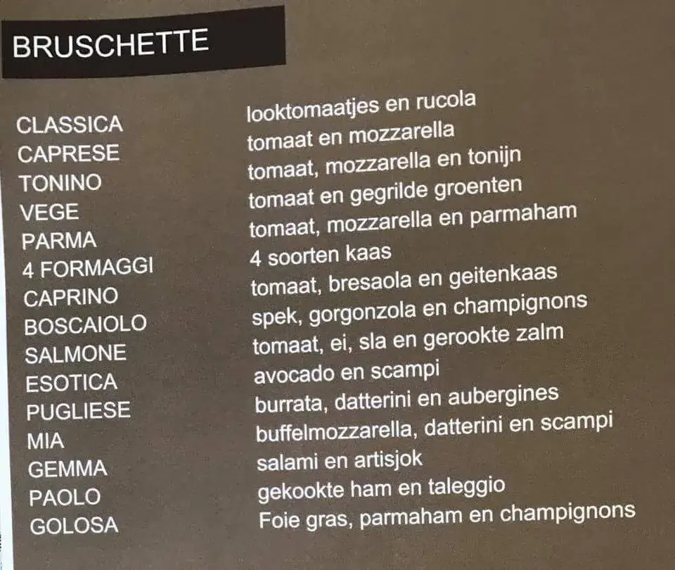 Menü_Bruschetta Mia_Deinze_Bild_2