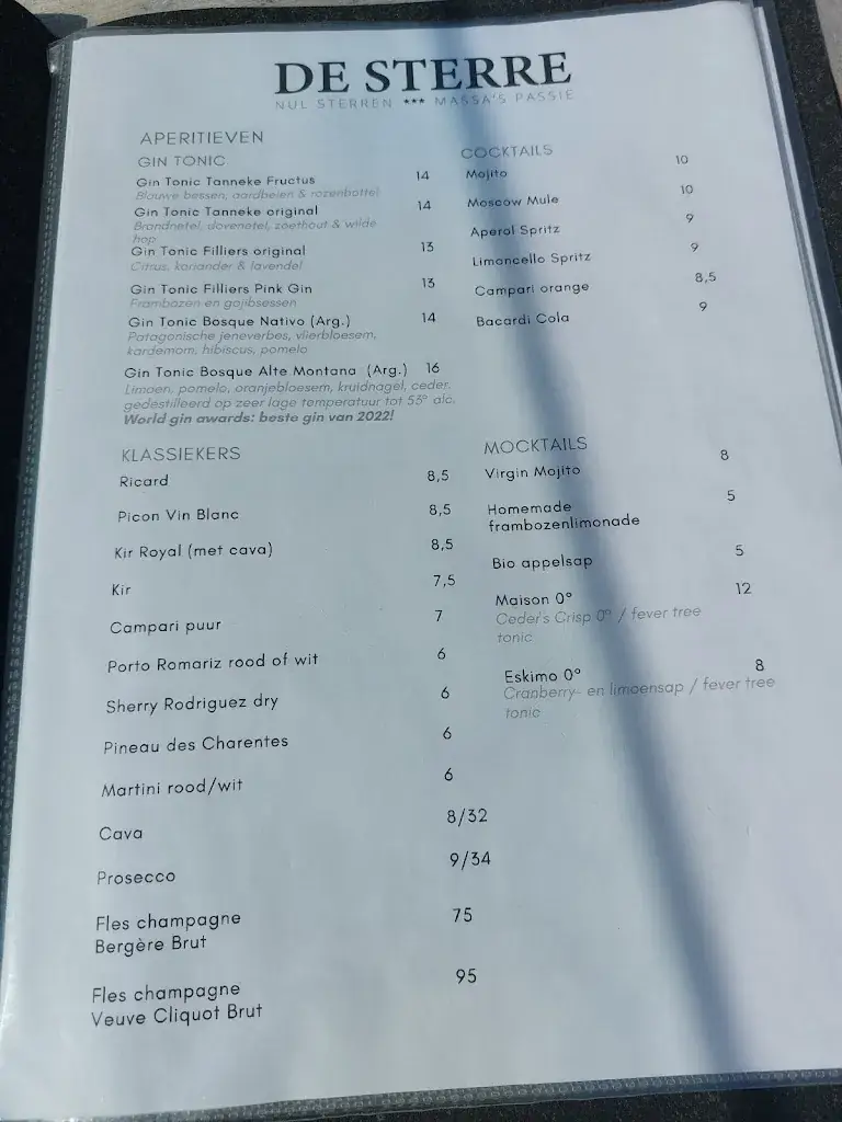 Menü_Brasserie De Sterre_Deinze_Bild_2