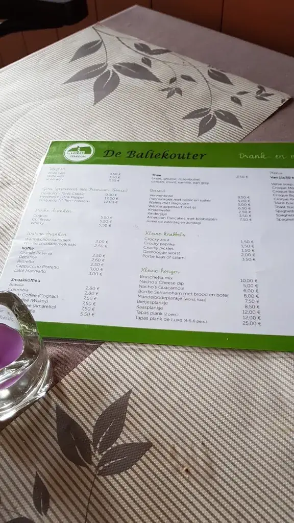 Menu_Eet- & sfeercafé De Baliekouter_Dentergem_image_1