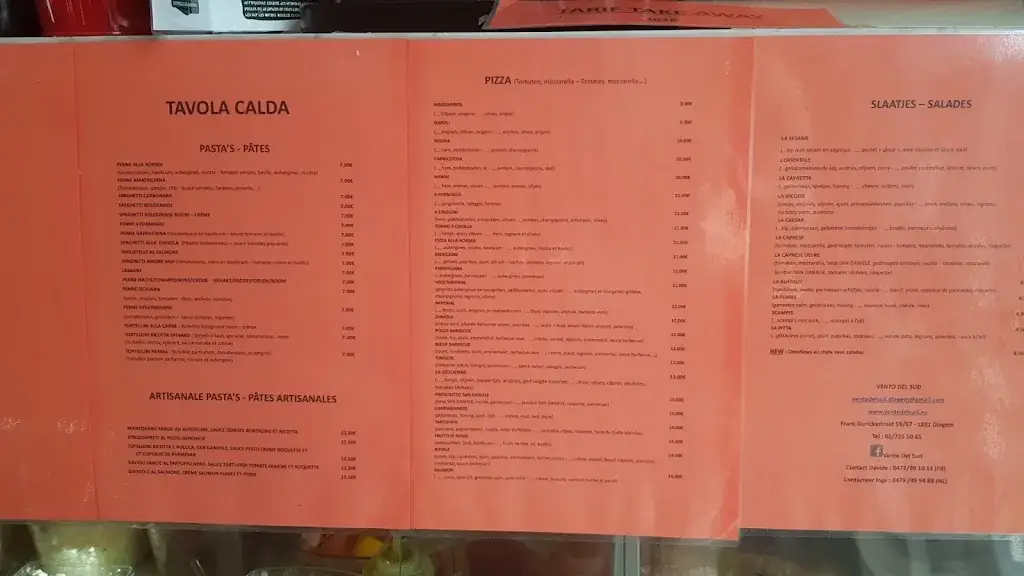 Menü_Vento Del Sud_Machelen_Bild_1