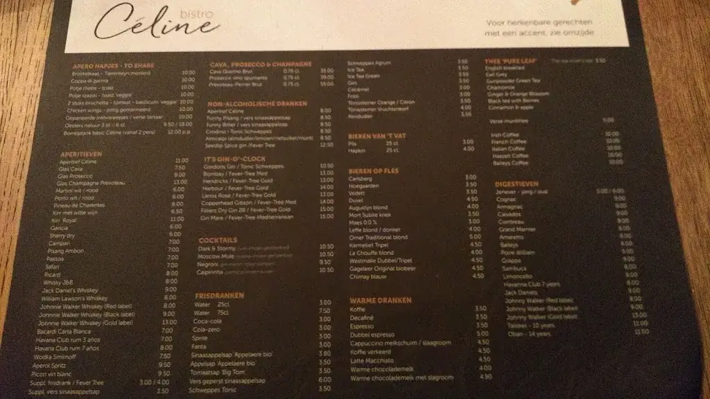 Menu_Bistro Céline_Destelbergen_image_1